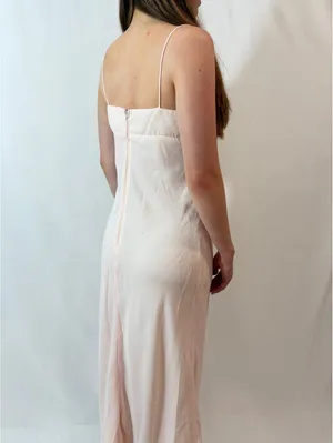 Light Pink Vintage Morgan & Co. Floral Embroidered Evening Gown thumbnail 6