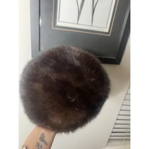 Vintage Genuine Mink Fur Hat Lined Women's Pill Box Style thumbnail 6