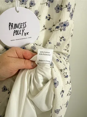 Princess Polly White Mini Slip Dress with Purple Floral Print Size 10 thumbnail 5