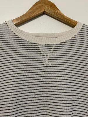 American Eagle Striped Oversized Sweatshirt Size XL Feels lived in sweater AE thumbnail 5