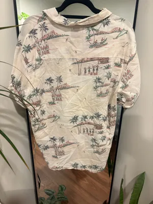 Aerie Hawaiian Button Oversized Down Shirt thumbnail 2