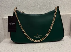 Kate Spade New York Madison Saffiano Leather Convertible Crossbody Deep Jade New thumbnail 1