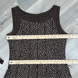 Perceptions Polka Dot Panel A Line Midi Dress Sleeveless‎ Brown White 12 thumbnail 13