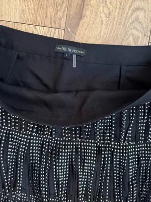 Free The Roses Black Studded Fringe Tiered Mini Skirt thumbnail 2