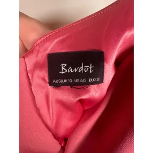 Bardot Kristen peplum Dress Women 6/S Pink Notched V-Neck Bodycon party thumbnail 6