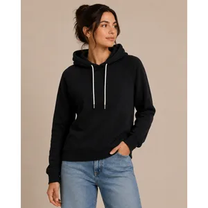 MATE the Label Women Hoodie XS Black Organic Cotton Raglan Pullover thumbnail 2