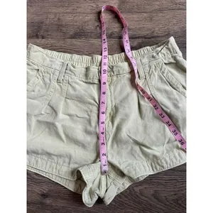 EUC Womens AERIE PLEATED‎ UTILITY SHORT green cotton lyocell pocket size L thumbnail 9