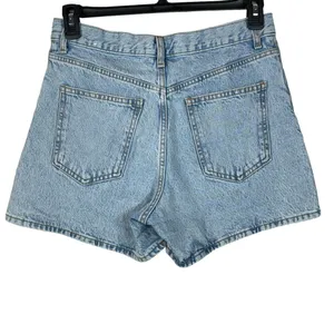 MNG SZ 8 Jeans Shorts High-Rise Zip-Fly Light Wash 5-Pocket Design Blue thumbnail 3