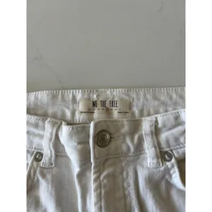 FREE PEOPLE Women’s Ivory Denim Cut-Out Stretch SKINNY JEANS 29 thumbnail 4