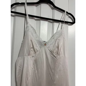 Vintage Style Satin Slip Dress Lace‎ Trim Cream Romantic Coquette Small thumbnail 9