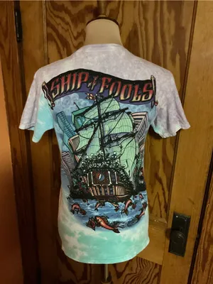 Liquid Blue Grateful Dead Ship of Fools Tie Dye T Shirt Small Deadhead thumbnail 10