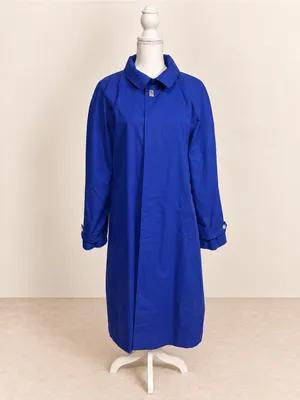 Ralph Lauren Cobalt Blue Belted Long Trench Coat thumbnail 2