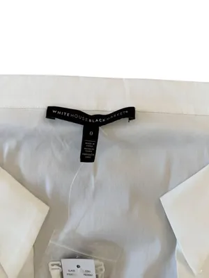 WHITE HOUSE BLACK MARKET White Off The Shoulder Poplin Top Size 0 NEW NWT thumbnail 4