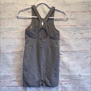 Free People FP movement Gray Sleeveless Romper active large shorts onesie thumbnail 5