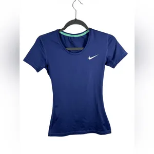 Nike Dri-FIT Short Sleeve Athletic Top Blue Running Workout Shirt Women’s Size S thumbnail 2