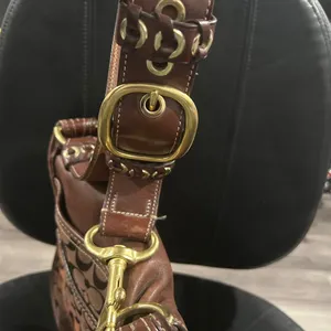 Coach Brown Leather and Canvas Shoulder Bag thumbnail 10