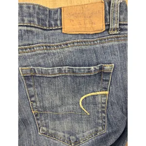 American Eagle Hipster Jeans Womens 12 Reg Blue Flare Leg Y2K Vintage 2002 thumbnail 6