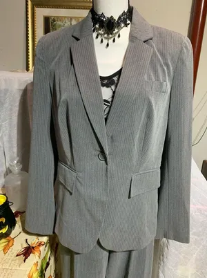 Worthington Gray Pinstripe Pant Suit thumbnail 2