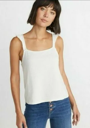 ✨Marine Layer Heidi Off White Sz Medium Tank✨ thumbnail 1