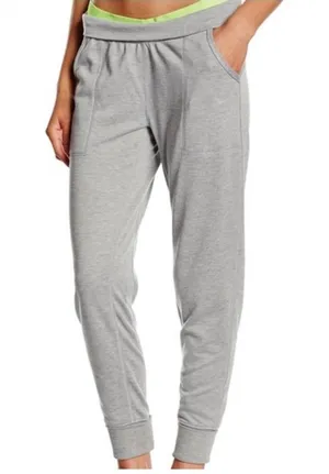 Nike Dri Fit Just Do It Foldover Knit Pull On Jogger Pants Grey L thumbnail 1