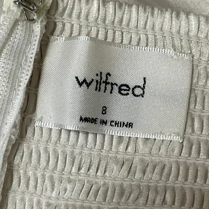 Aritzia Wilfred Saturn Womens Cream Sleeveless Satin Draped Wrap Midi Dress Sz 8 thumbnail 4