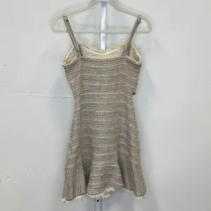 Storia Multi Color Tweed Tie Front Cutout Mini Dress Small SD1649 Sequins Fringe thumbnail 2