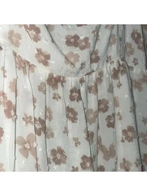 Her entire name says Grace Brown, and cream floral, Boho tiered dress thumbnail 4