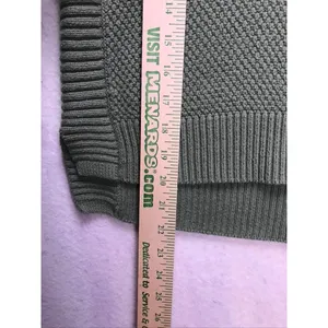 Madewell Crewneck Sweater Womens XS Green Excellent Textured Knit High Low Hem‎ thumbnail 11