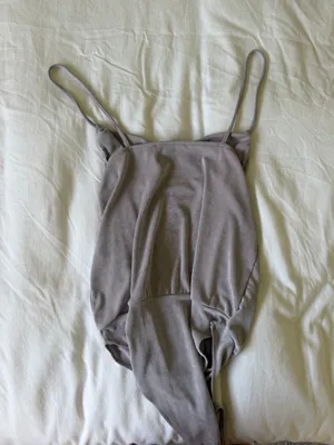 Zara Silver Draped Cowl Neck Bodysuit thumbnail 5