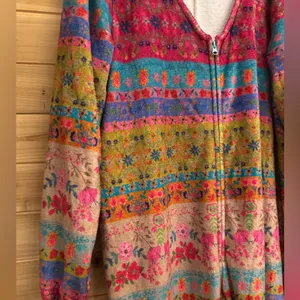 Natural Life Large Colorful Bohemian Fair Isle Print Fleece Zip Up One Piece PJ thumbnail 4