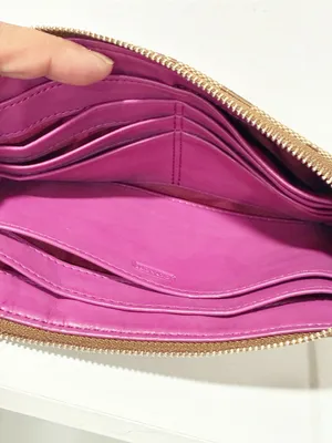 Coach Signature Zippy Wallet 48691B in Khaki/Fuchsia thumbnail 3