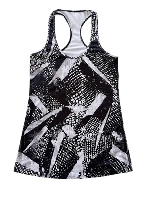 lululemon Dynamic Black White Graphic Tank Top Racerback Tank size 8 thumbnail 1