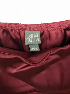 Wild Fable Burgundy Satin Cami Top with Side Slits - Size S (NWT) thumbnail 2