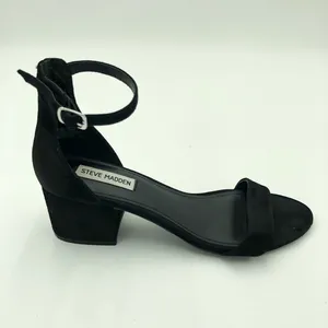 Steve Madden Irenee Black Suede Ankle Strap Block Heel Size 10 thumbnail 4