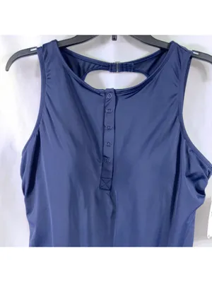 Time and Tru Navy One Piece Swimsuit XL 16-18 NWT thumbnail 2