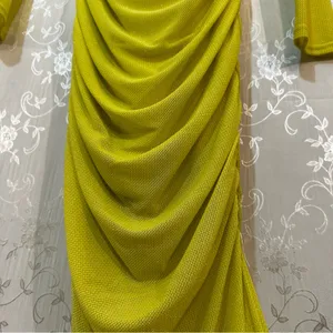 Vici Runched Lime Glitter Bodycon Maxi Long Sleeve Dress SMALL thumbnail 6