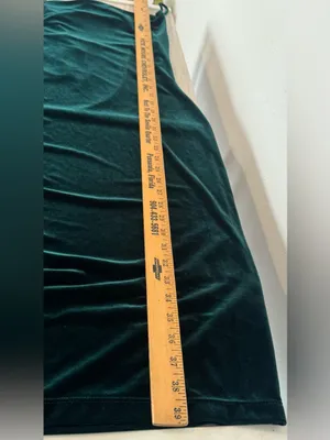 Lulu's Jazzy Belle Dark Green Velvet Bodycon Midi Dress Cowl Neckline NWT Small thumbnail 5
