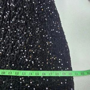 Baltic Born NWOT Julia Sequin Maxi‎ Dress Black Long Sleeve Side Slit L thumbnail 11