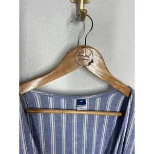 Old Navy XXL Striped Puff Sleeve Mini Wrap Dress Blue White thumbnail 2