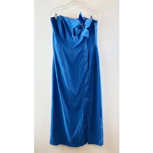 Lilly Pulitzer Anasophia Strapless Corset Maxi Dress Floral Applique Blue 14 thumbnail 4