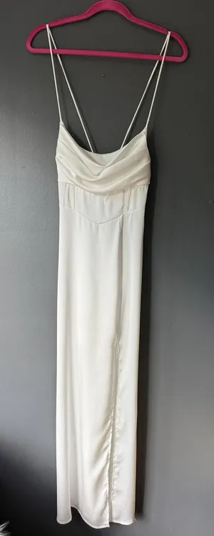 Hello Molly Elegant White Spaghetti Strap Maxi Dress thumbnail 1