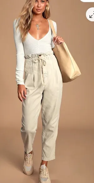 Free People Margate Paperbag Tapered Trouser Small thumbnail 1