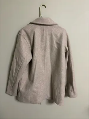 Old Navy Beige Double-Breasted Peacoat Jacket Women's Size Large Classic thumbnail 2