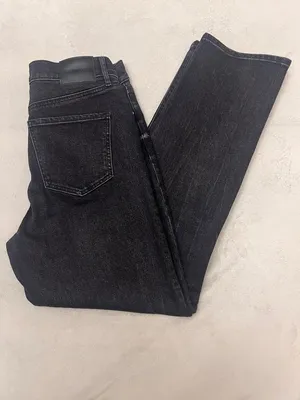 Express Women's Jean Straight high Rise Black Denim Size 8R thumbnail 9