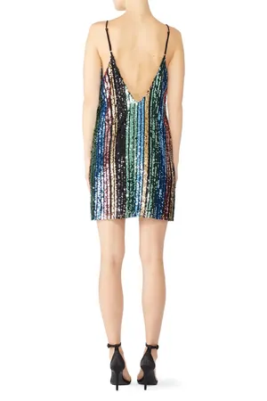 Show Me Your MuMu Vivian Colorful Sequin Vertical Striped Mini Dress thumbnail 3