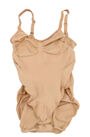 SKIMS Bodysuit Womens S/M Sculpting Mid Thigh Beige Ruched Bust Excellent thumbnail 1