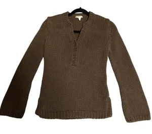 J.Crew Y2K Women's Heavyweight Knit Brown Sweater Size Small thumbnail 1