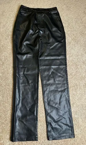 White Fox Black Leather Pants‎ thumbnail 1