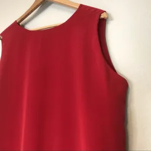 Vintage Shift Dress V-Neck‎ Handmade Pleats Sleeveless Summer Colorful Bright thumbnail 3