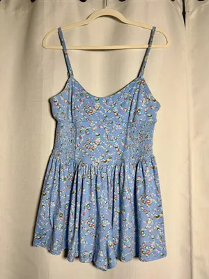 Urban Outfitters Raleigh Blue Floral Romper Size Medium thumbnail 4